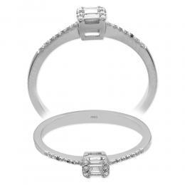 0,12 ct Diamant Baguette-Schliff Ring